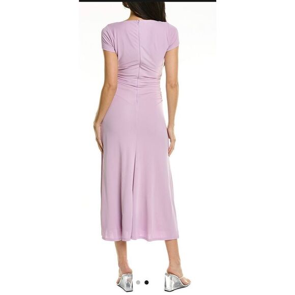 Cinq a Sept Janis Square Neck Pale Iris MIDI Dress NWT Size 12 - Picture 2 of 11